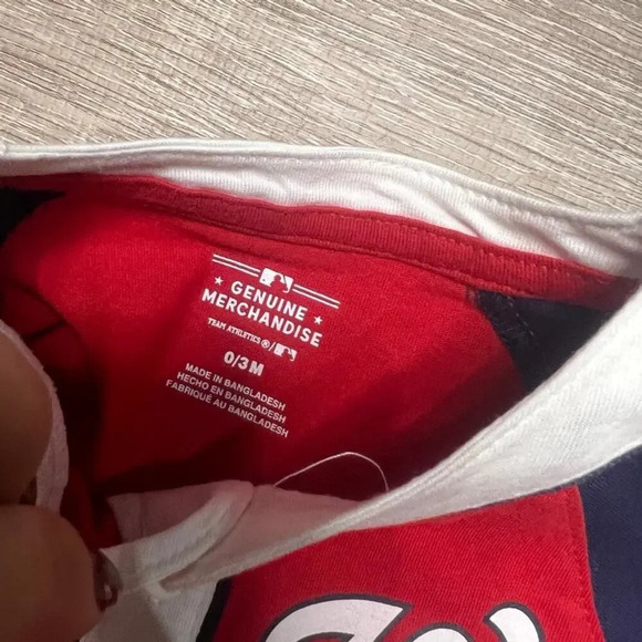 NWT Washington Nationals Baby 0/3 M Jumper Jersey Red Sports Theme Durable - Picture 2 of 3